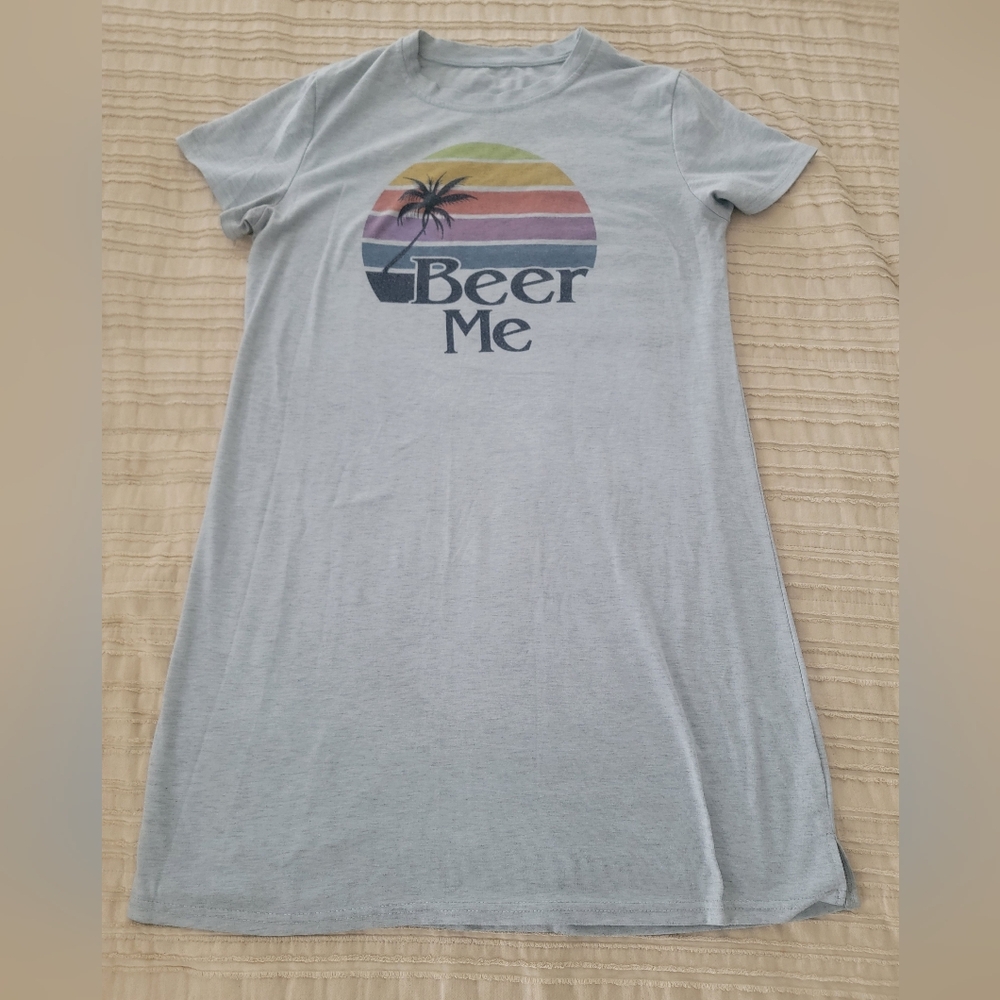 Beer Me T-Shirt Dress | Blue | Size L